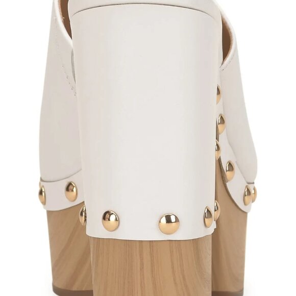 NEW JESSICA SIMPSON Leather Dasally Platform Mules bright white 367TN - Picture 5 of 8